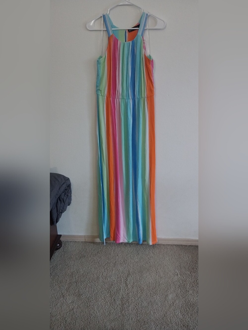 New York & Company Multicolor Pastel Striped Dress